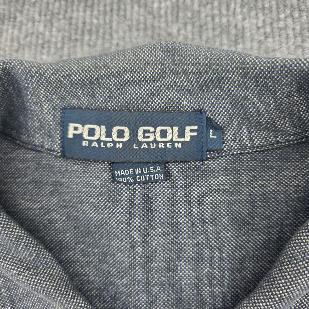 Polo Golf Ralph Lauren Shirt Mens Large Blue Green Pique Short Sleeve Pocket USA - Picture 5 of 7